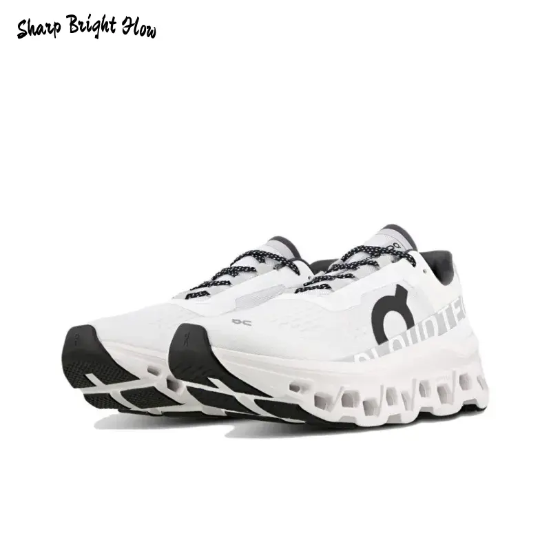 Lightweight Cloud Sole Sneakers – White Mesh Upper with Black Hollow-Out Midsole, Breathable & Cushioned for Daily Walk & Urban Style