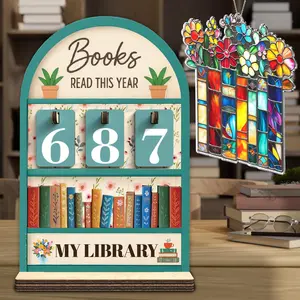 Vintage Books Read This Year Tracker, Book Reading Counter, Book Lover Gifts, Bookish Decor Gift, Floral Bookish Accessories, Book Stuff, Aesthetic Reading Tracker Sign for Home Library Decor