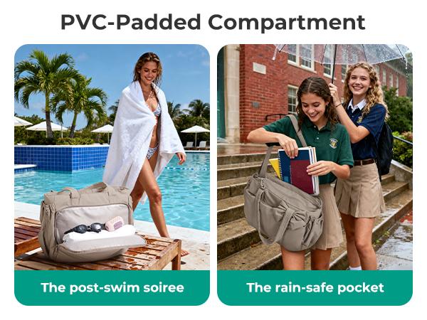 BAGSMART Crush Bow Tote Bag for Women 15.6" Laptop Friendly Lightweight Puffy Handbag with Removable Bow & Multiple Compartments for Travel Work Beach Gym 20L Capacity