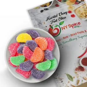 NY Spice Shop   Sweet Assorted Chewy Fruit Slices – Rainbow Wedges Candy – Lemon, Fruity Fruit Flavored Sugar Gummy Jellies – Perfect Snack for Kids