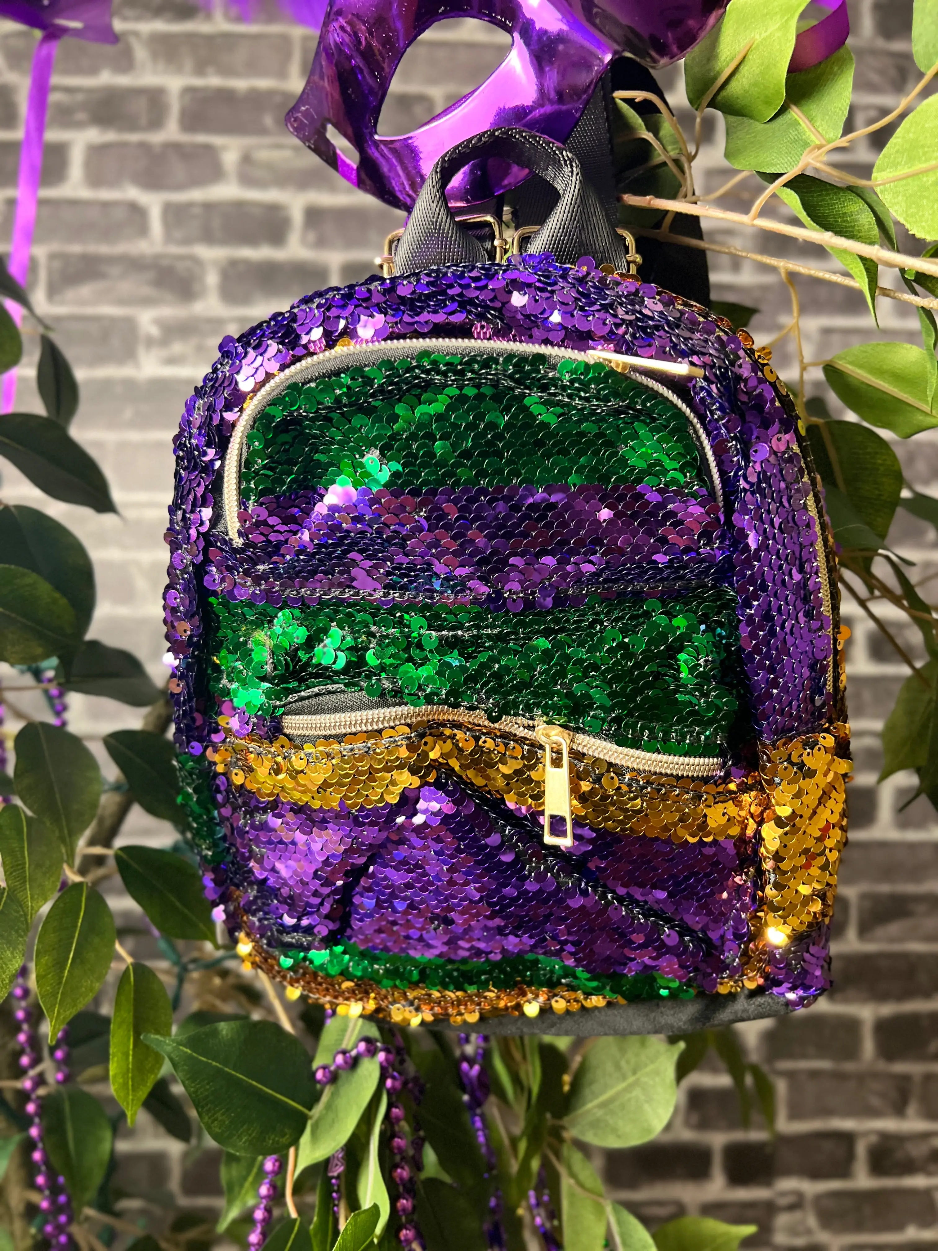 Let Me Hold Sumthing Sequin Backpack