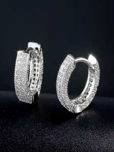 1 Pair of Sparkling Zircon Hoop Earrings, Artificial Zirconia Earrings - Gold and Silver, with Black Ear Clips, Suitable for Parties and Daily Wear, Ideal as Gifts for Banquets, Galas, Christmas Presents, Fashion Jewelry Party