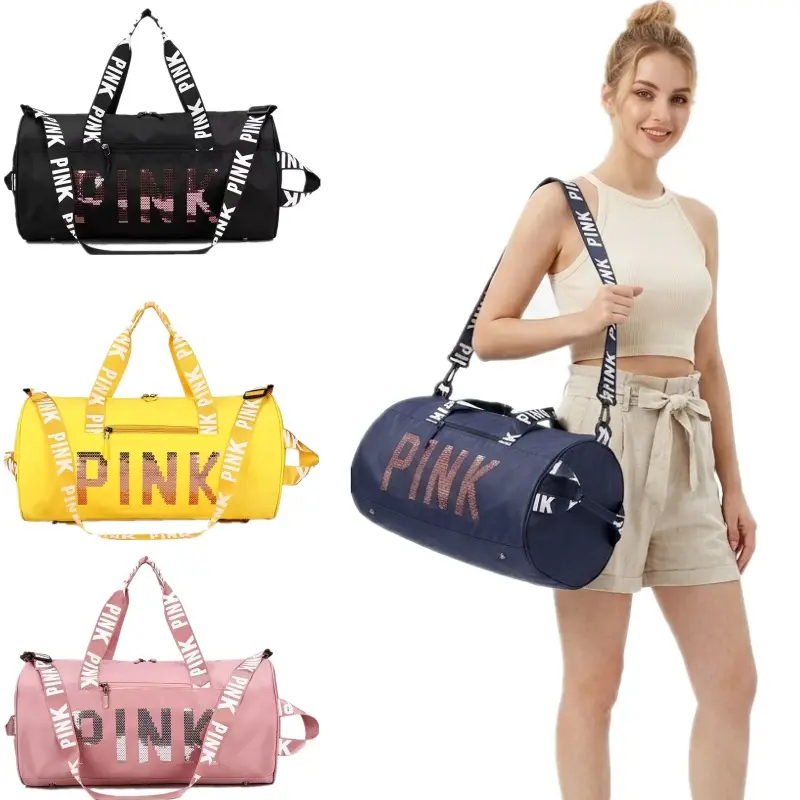 Women's Sparkling Sequin 18" Waterproof Tool Bag - Large Capacity Fitness, Gym Duffel, Workout Sport, Sports Organizer for Travel, Gym Use, Fitness Bag, Gym Duffel Bag