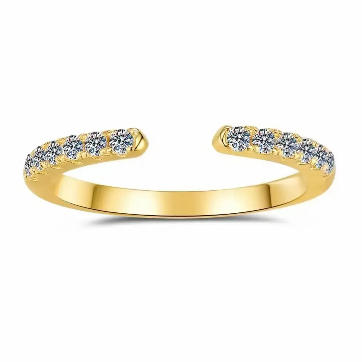 Lab-Grown Diamond Ring, Prong-Set, D-E Color, VVS-VS Clarity, Forever Open Band Ring for Casual Wear, 11076