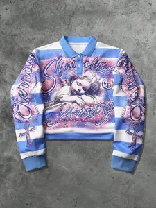 Unisex Retro Religious Graphic Aesthetic Hoodie with Angel Print, Streetwear Style Suitable for Y2K and Goth Fashion, Perfect Gift for Men and Women