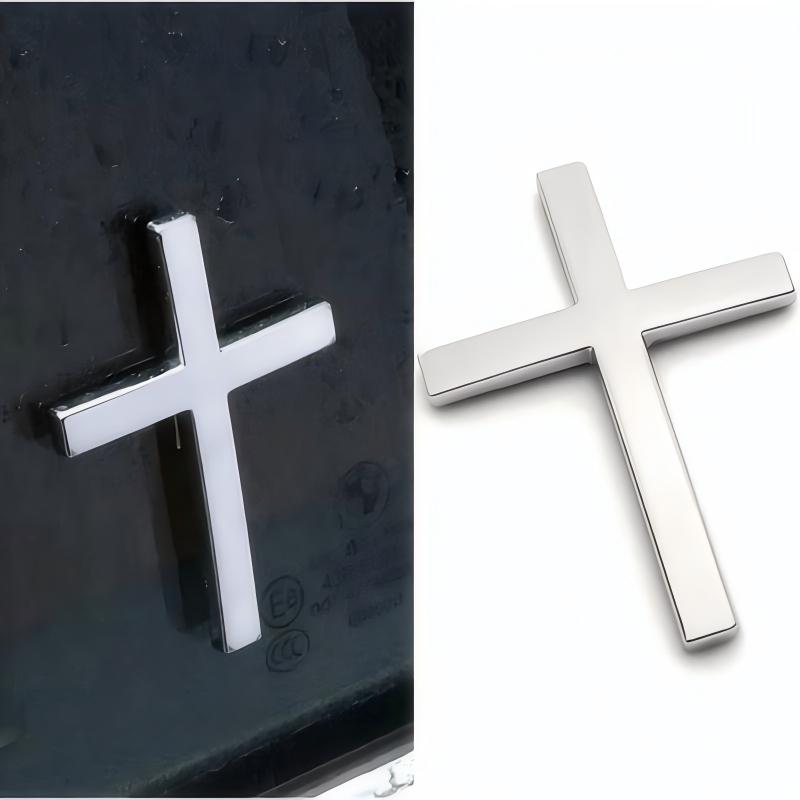 Two Pcs 3D Cross Sticker Christian Car Exterior Decorative Sticker Universal Car Accessories for Motorcycle & SUV Emblem Badge Decal Decoration Two Pcs No Warranty