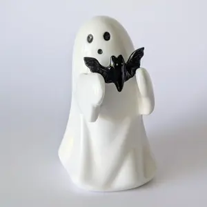 Multi-Application Ghost Design Resin Ornament, Cute Desktop Decoration, Halloween Decoration, Home Decor for Living Room, Bedroom & Office, Sculpture Desk Decor