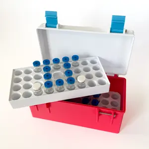 Double Decker Double Trouble: Versatile Peptide Storage Case - Dual-Tray Fridge or Freezer Organizer for Peptides, Vials, Syringes & Swabs