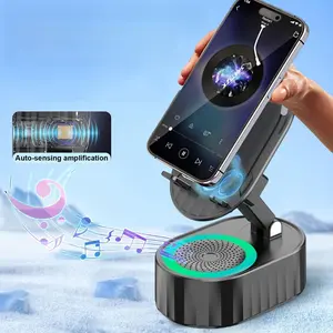 New Cell Phone Holder Stand With Bluetooth Speaker Adjustable Desktop Live Lazy Tablet Bracket Support Portable Wireless Speaker