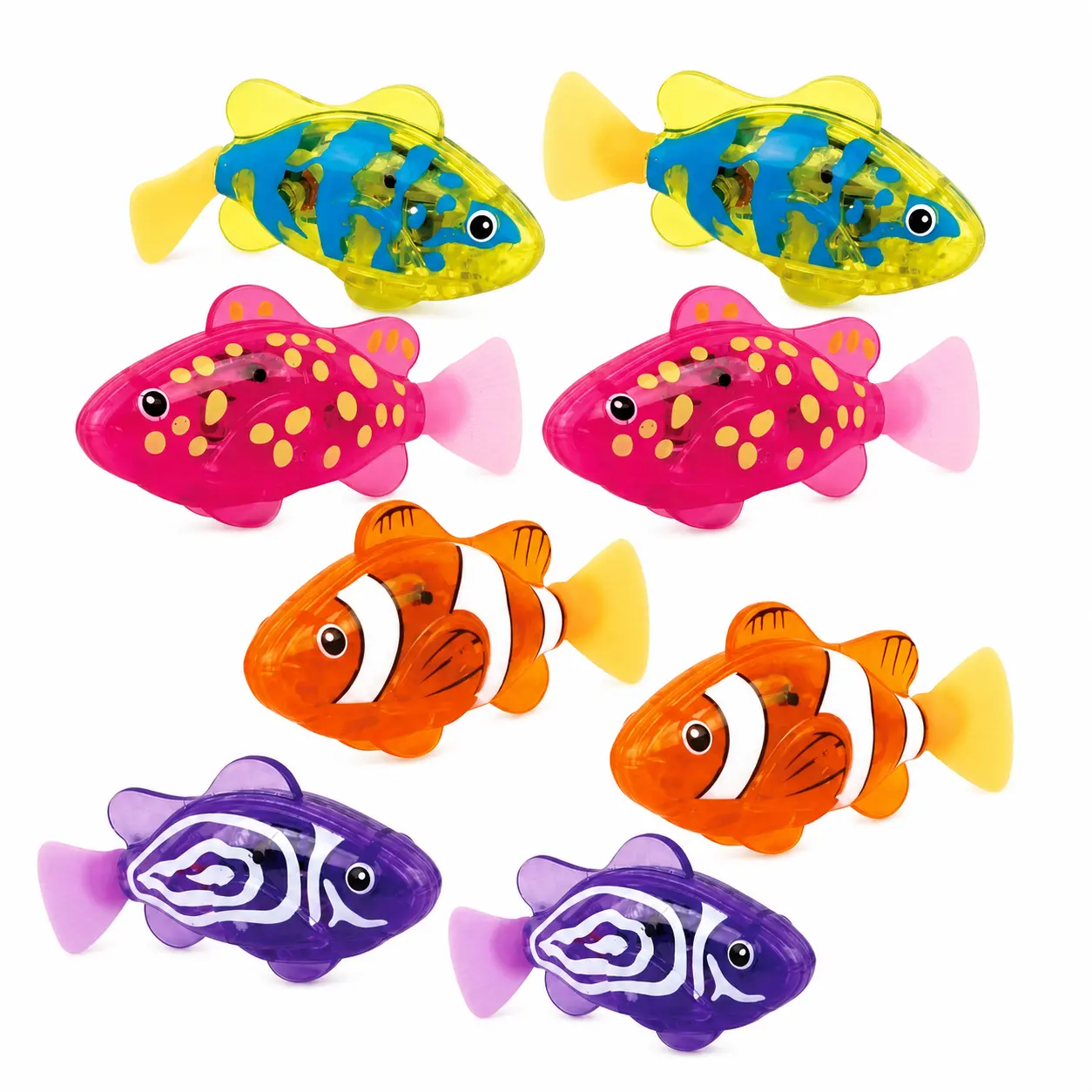 4PCS LED Glow Water-Activated Robotic Swimming Fish Toys - Interactive Realistic Auto-Swim Bath Toy, No-Switch Electronic Pet, Replaceable LR44 Batteries Included Gift for Kids, Interactive Toy, Realistic Swimming