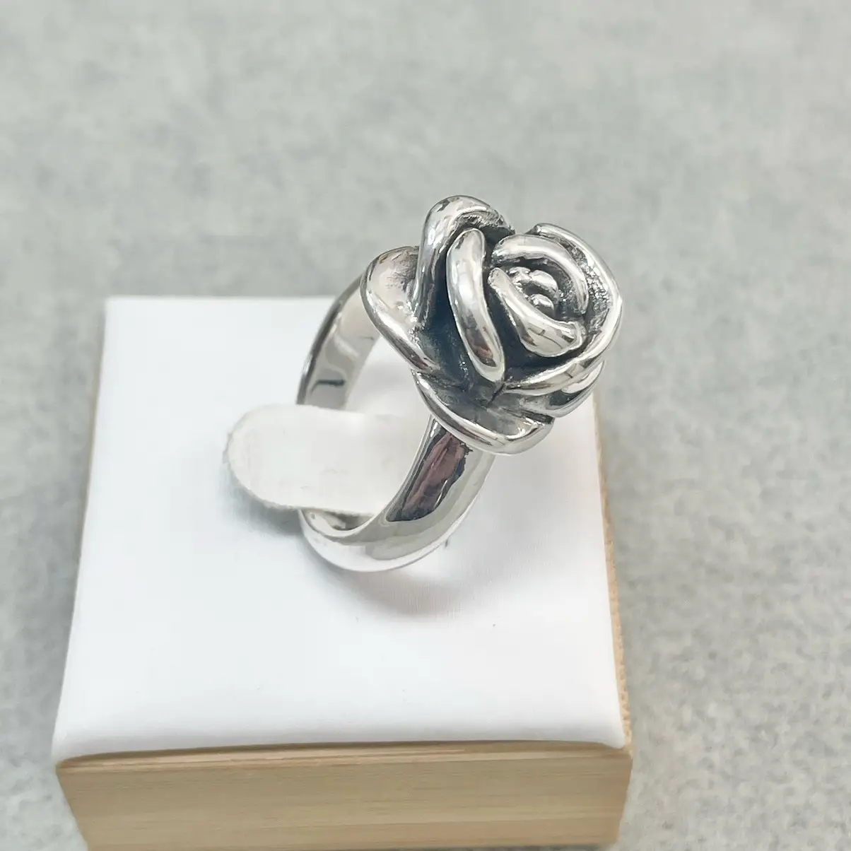 Sterling Silver 925 Rose Flower Lightweight Hollow Ring Jewelry