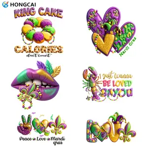 6-Piece Festival Transfer Vinyl Stickers, Easy Peel & Iron Durable Print, DIY Clothing T-Shirts Sweaters Bags Shoes Hat Decoration