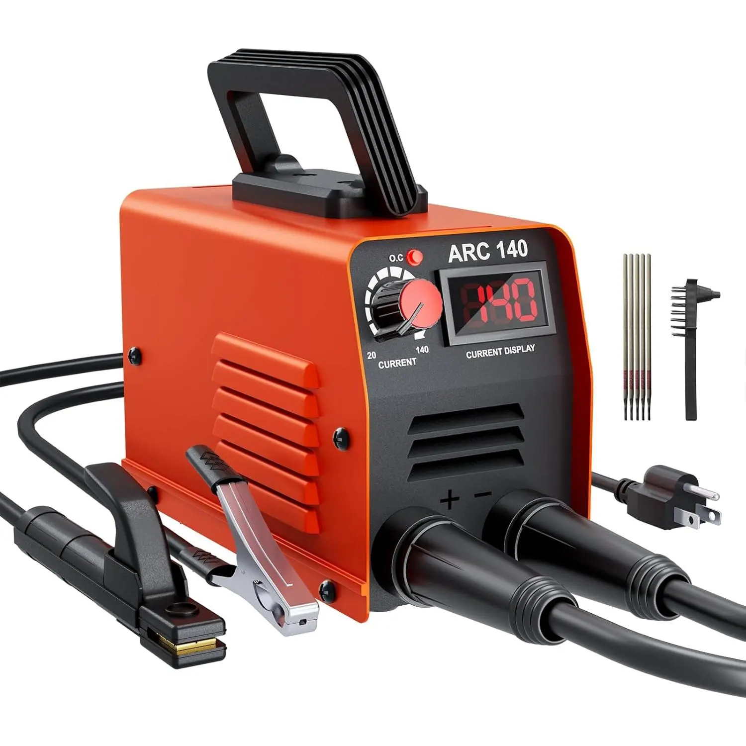 140A Output Current Stick Welder - 110V IGBT Inverter Mini Portable Welder (3.6lbs) with Strap, Digital Control, Hot Start, Arc Force, Anti-Stick, 30-Day Guarantee for Beginners (Home Repair, Mild Steel)