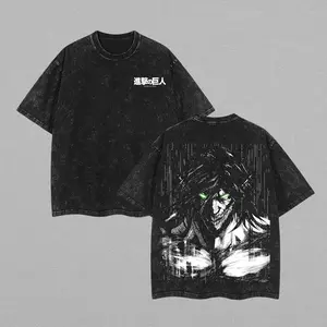Attack on Titan Unisex Summer outfits men streetwear 80s 90s graphic tees cotton Anime funny tshirt men gifts Fabric Top Short sleeve