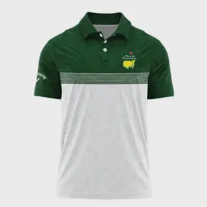 Masters Tournament Callaway White Geometric Abstract Polygon Polo Shirt - Stylish Men s Polo Shirt Casual Cotton