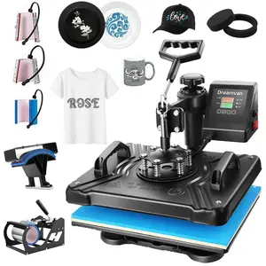 AKEYDIY 8 in 1 Heat Press Machine for t Shirts 360-Degree Swing Away Heat Press Digital Combo 12" x 15" Heat Press Machines Tumbler Heat Press Machine Sublimation Heat Transfer for T Shirts Mug Hat Plate Cap,Heat Press for Beginners