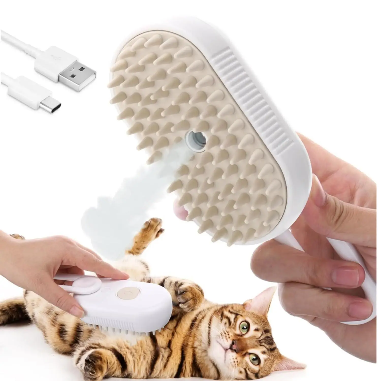 Pet Bath Brush, Cat Bath Massage Brush, Silicone Pet Bath Brush, Cat Steam Brush for Shedding, Cats Dogs Shower Massage Grooming Brush