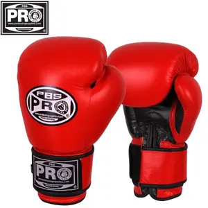 ProBoxing Leather Boxing Gloves – (Red) – Training Boxing Gloves for Boxing, MMA, Muay Thai & Sparring – Durable Genuine Leather, Wrist Support, Impact Protection