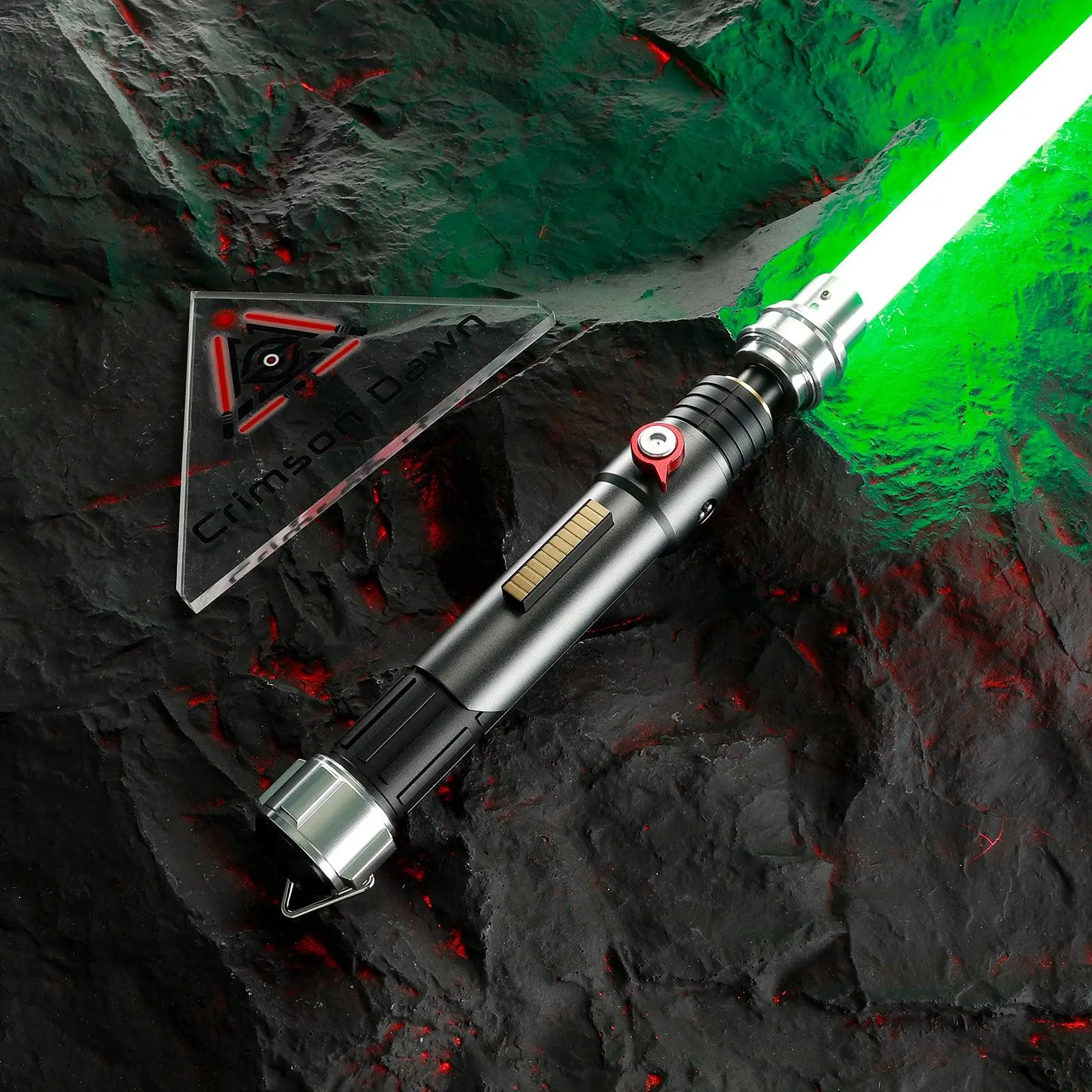 Crimson Dawn Metal LED Combat Saber - Rechargeable Unisex Electric Toy Weapon Accessory