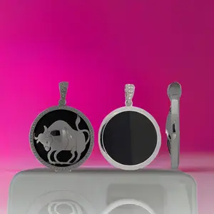STERLING SILVER ONYX TAURUS PENDANT $20 WITH CODE $59OFF