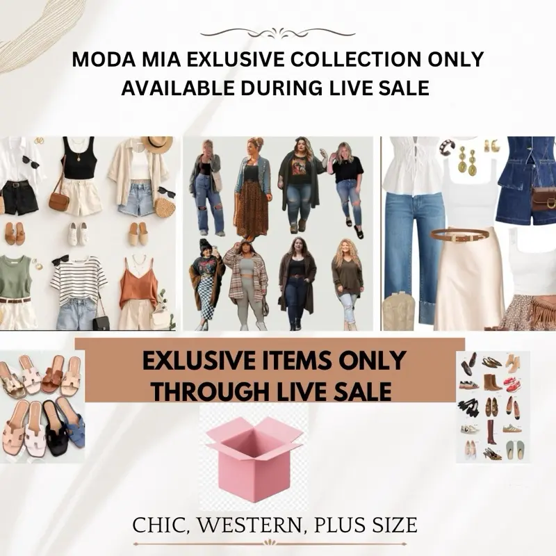 Moda Mia Live Sale Exclusive Collection - Trendy Outfits & Accessories for Every Occasion