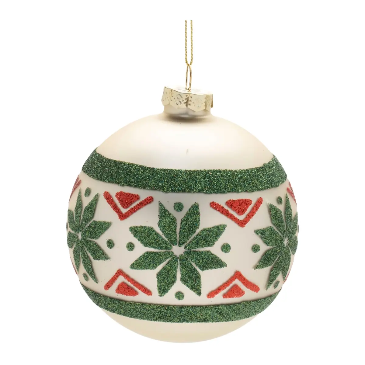 Melrose 94715DS 4 in. Green & Red Glass Ball Ornament - Set of 6, Holiday Decorations