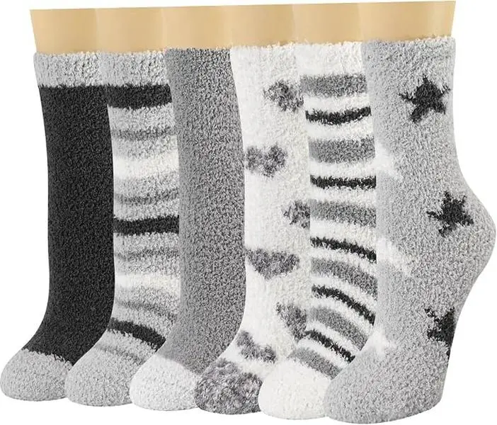 Halloween Fall Gift Fuzzy Socks for Women, Cozy Fluffy Slipper Socks, Soft Thick Plush Warm Socks, Comfortable Indoor Home & Sleep Socks, Halloween, Christmas & Winter Gifts for Her