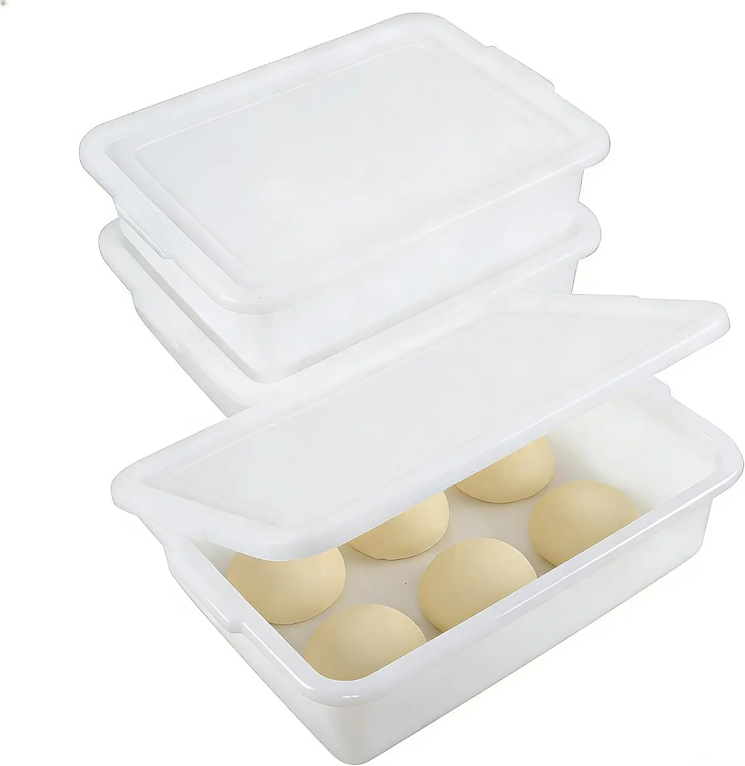 Pack of 3 Pizza Dough Proofing Box, Sourdough Proofing Containers | Dough Rising Boxes with Lids, Stackable Fermentation Containers for Bread Baking, Sourdough & Pizza Dough