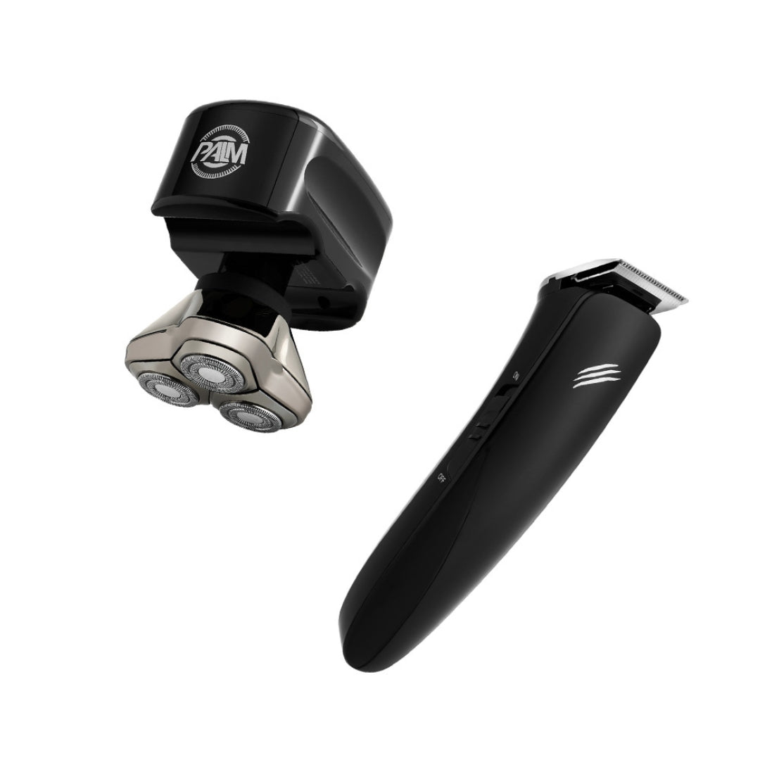 Palm Head Shaver & Baby Beast Trimmer Combo | Complete Head and Beard Grooming for Men