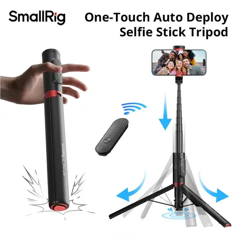 SmallRig x Drex Lee Boom Selfie Stick ST30 Lite,one-click opening tripod,Lightweight All in One Phone Tripod Integrated with Wireless Remote Compatible with All Cell Phones for Selfie/Video Recording/Photo/Live Stream/Vlog, Accessories, Smartphone, Cellph