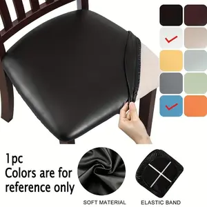 1pc dining chair slide cover leather chair cover soft cushion chair cover kitchen restaurant hotel home decoration chair cover Elastic Slipcover Chair Slipcovers Protector Stretch Chair Slipcovers