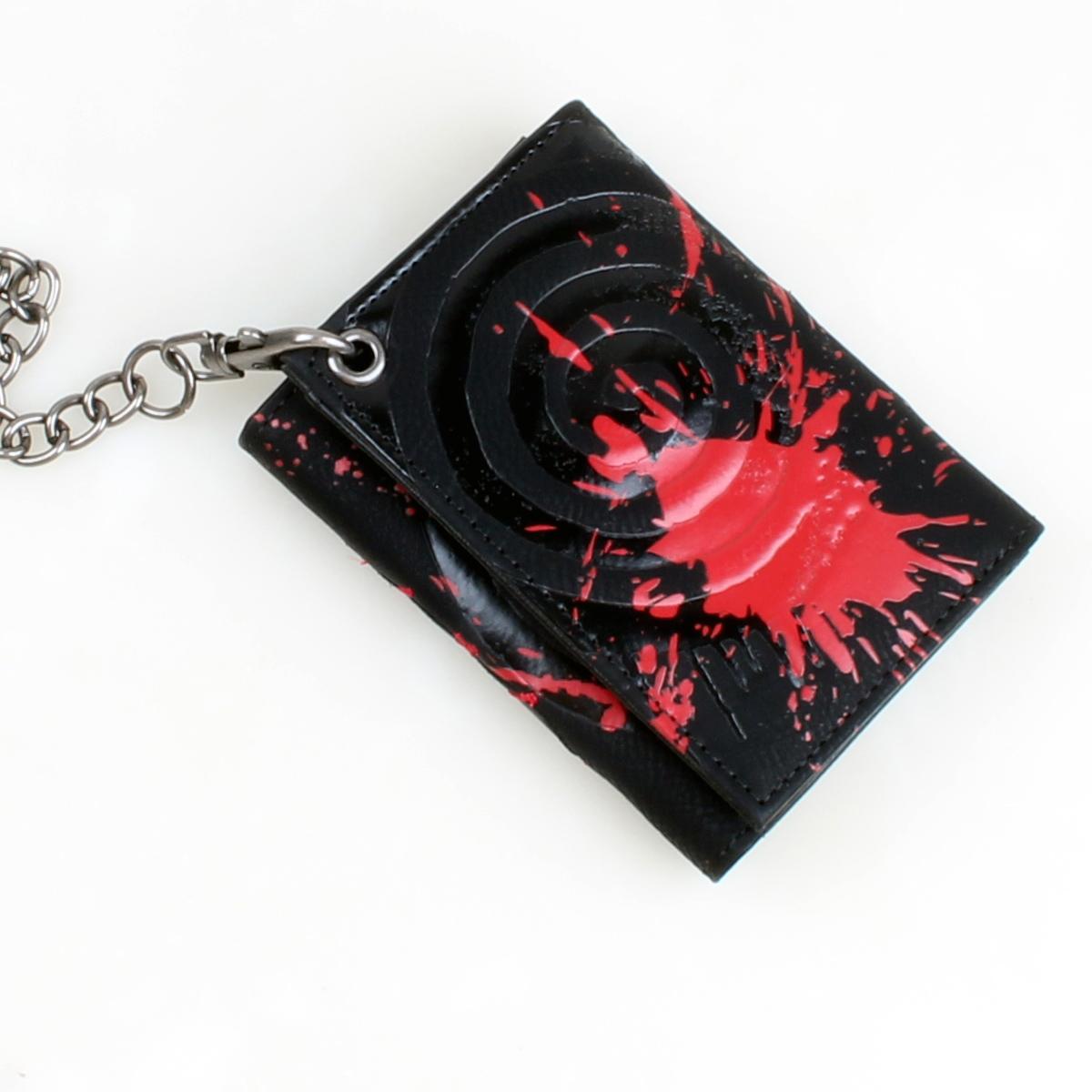 Three fold men's wallet with chain, personalized embroidered relief printed men's card clip