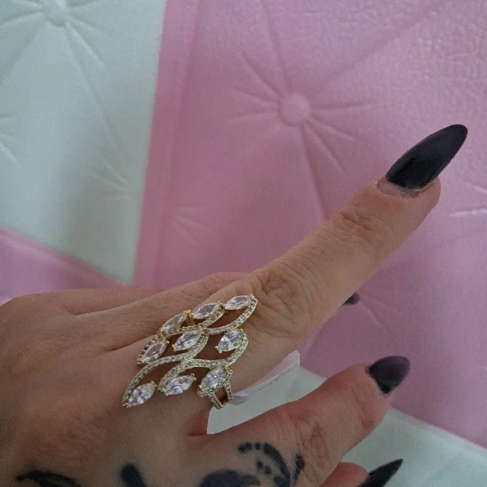 14K Gold Plated Diamond-Cut Style Ring (Brilliant Design)