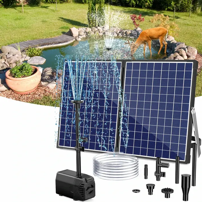 POPOSOAP Better Water Flow Solar Water Pump – Solar Powered Water Feature with Protection System for Garden & Outdoor Use