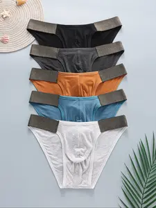 Men's Underwear Set, Fitted Plain Cotton Soft Stylish Brief Comfortable Casual Style, Design for Autumn Winter Season, Daily Wear Essentials