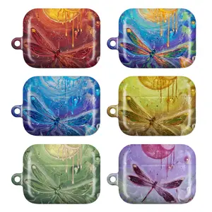 Whimsigoth Aesthetic Dragonfly AirPods Case Collection, Vintage Boho Patchwork Floral Cover for AirPods 4/3/2/1 & Airpods Pro 3/2/1, Fairycore Nature - Aesthetic Flower Airpod Cases, Whimsigothic Floral Shell, Girly Floral Gift for Women & Girls