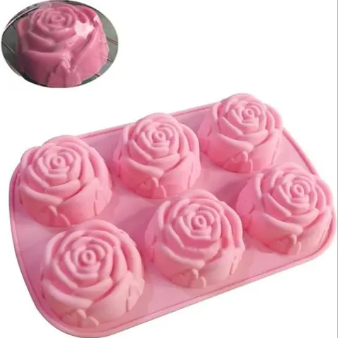 6-Cavity Rose Soap Mold for DIY Soap Making, Durable Silicone Material, Easy Release, Perfect for Handmade Gifts, Home & Garden Supplies Soap Making Kit, Silicone Soap Molds