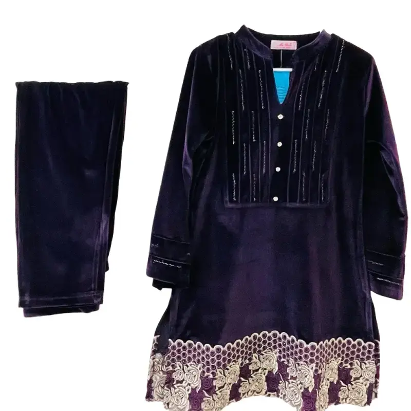 Velvet cord set in wine color Womenswear