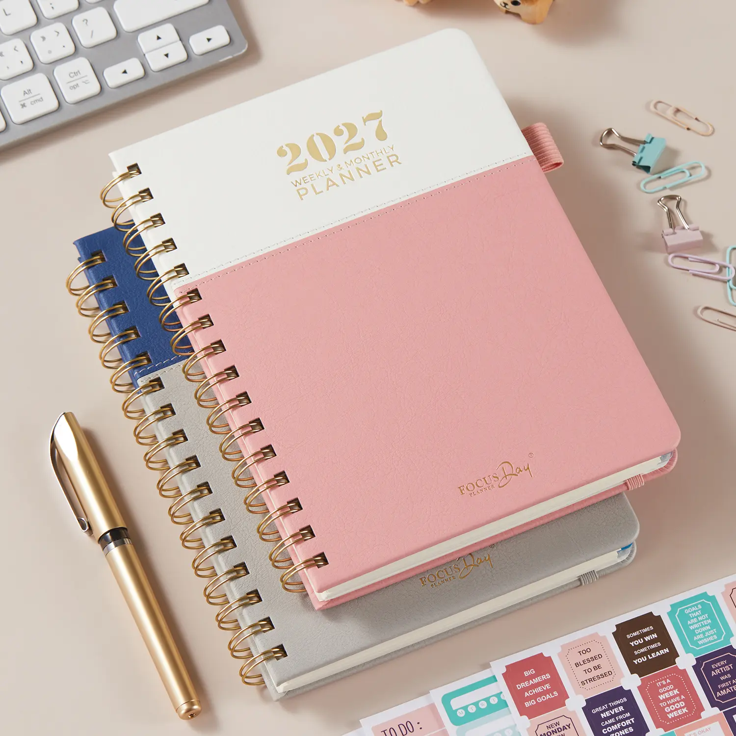2027 Planner/Calendar, Weekly & Monthly Planner (Jan.2027 - Dec.2027) with To-Do List, Monthly Tabs, 4 Planner Stickers, Spiral Bound, 6.5" X 8.4", Hardcover Agenda Organizer Book for School Work Home