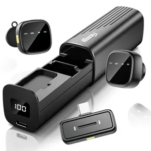 Facmogu K26 AI Noise Reduction Wireless Lavalier Microphone for Android & iPhone15/16/17(USB-C Plug), Reverb, Magnetic Mini Lav Mic Lapel Clip on Mic with Charging Case for YouTube, TikTok, Vlogging