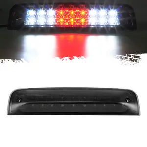 Partsam High Mount 3rd Third Brake Light Replacement For Dodge Ram 2009-2017 1500 2500 3500 Red/White 27 LED Rear Cab Roof Center Mount Tail Cargo Lights Lamps Smoke Lens Black Housing Waterproof
