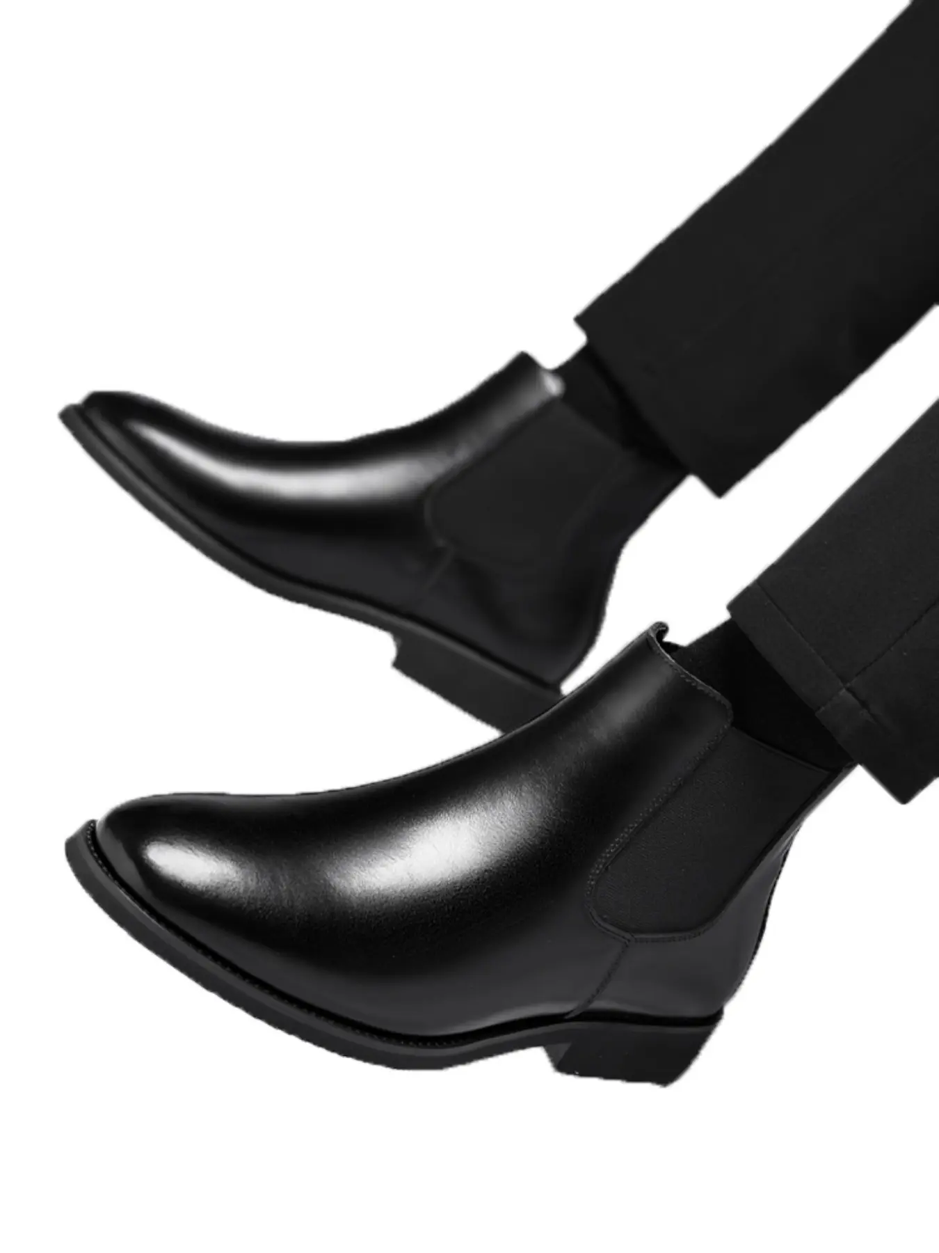 Men's & Women's Leather Chelsea Boots, Casual Elegant Shoes, Comfortable Fashion Footwear, Daily Wear Preferred Choice, Elastic, Business Fashion Boots, Pull On Boot
