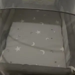 3 in 1 Baby Bassinet, Bedside Bassinet for Baby, with Comfy Mattress and Wheels, 6 Height Adjustable Easy Folding Portable Bedside Crib for Newborn Rocking Remote Control Bassinet with Wheels Multi-Functional diaper changer neutral storage basket boy