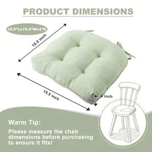 Battilo I Indoor Outdoor Chair Cushions Set ,15.5"x15.5"x4"
