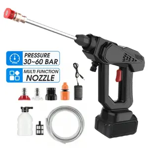 Portable Cordless High Pressure Water Gun & Foam Cannon, Snow Foam Sprayer - Heavy-Duty Plastic Power Washer with Adjustable Nozzle, for car Wash, Driveway, Garden Cleaning - Outdoor Pressure Washer