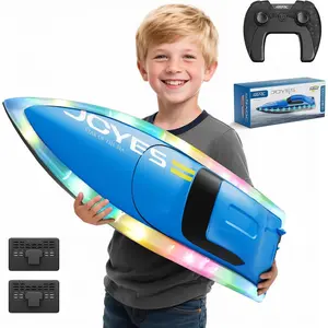 S7 RC Boat for Adults & Kids, High-Speed at 30KMH with 7 Mode LED Lights, Remote Control Boat for Pools and Lakes, 2 Rechargeable Batteries, Ideal Water Play Toy Gift for Boys & Girls.
