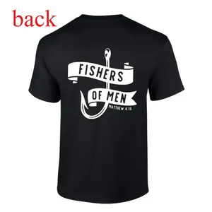 Men's Christian Shirt Fishers of Men Matthew 4:19 Graphic Tee 100% Cotton Fitted Crewneck Short Sleeve Top Love  Streetwear Casual Wear