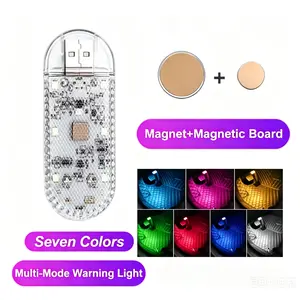 Popular Portable Car Touchscreen USB ABS Colorful Ambient Light Wireless Footlight Flashing Light Aircraft Warning Light Xuanming