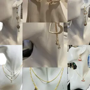 18K Gold Plated Fine Brazilian Jewelry Long Earrings Pendants Chains in All Sizes Rosaries and More for Stylish Accessories