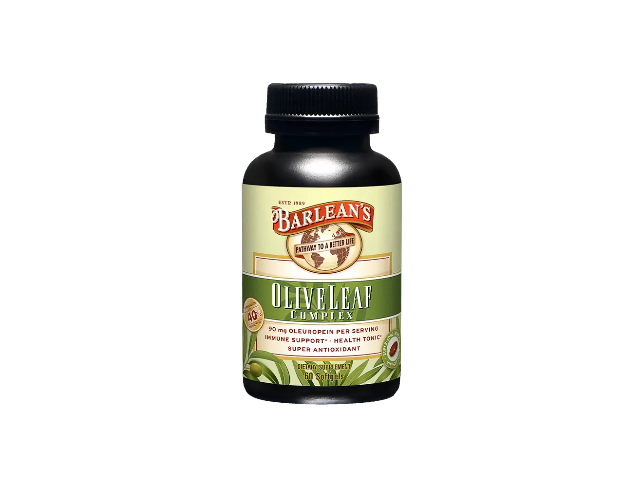 Barlean's Organic Oils Olive Leaf Complex Softgels - Dietary Supplement for Optimum Health